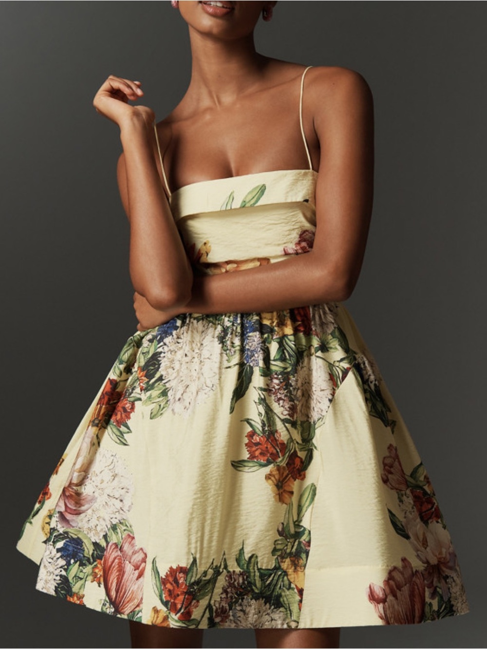 Maeve Yellow Floral Spaghetti-Strap Sundress